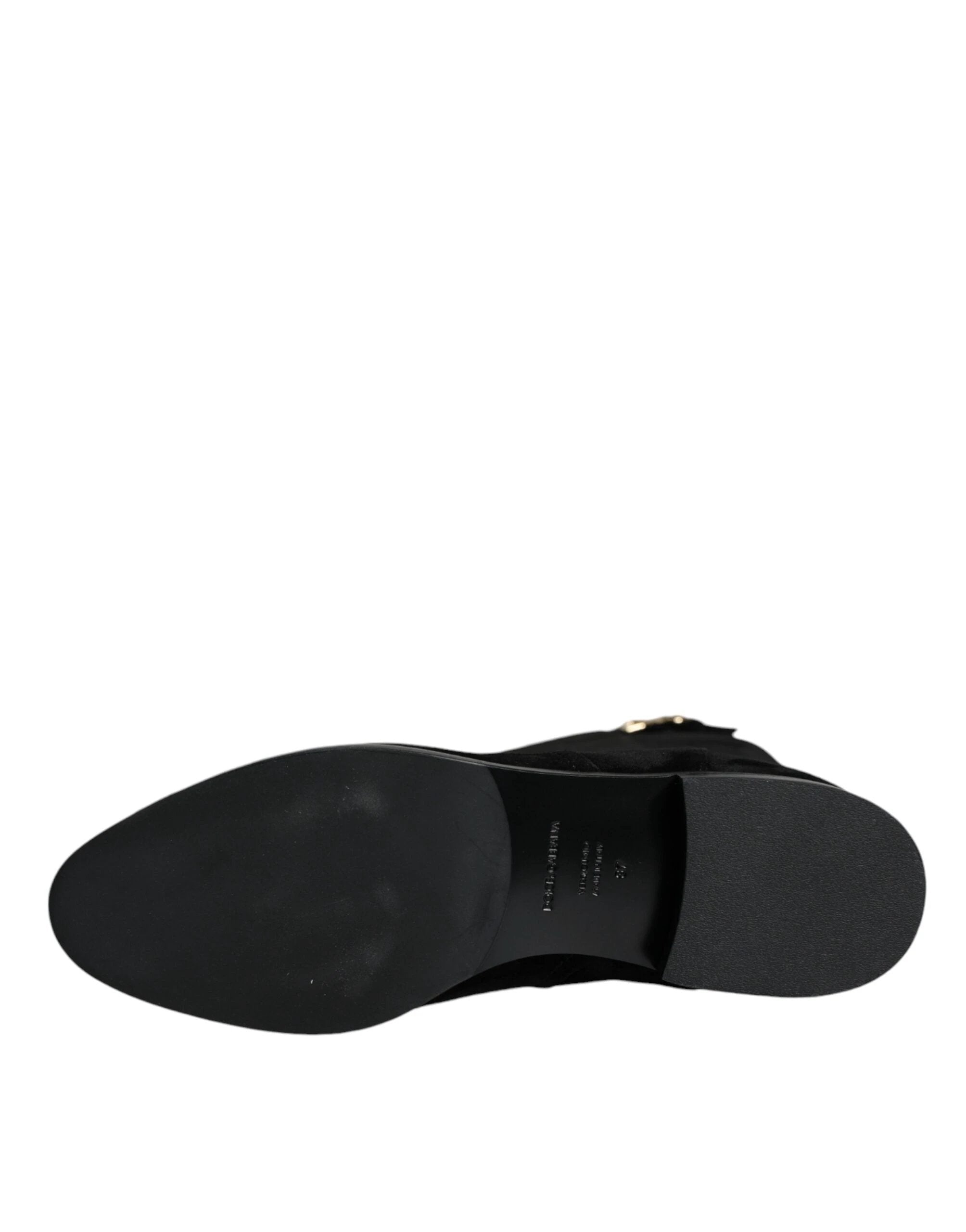 Dolce & Gabbana Black Suede Leather Knee High Boots Shoes by Dolce & Gabbana