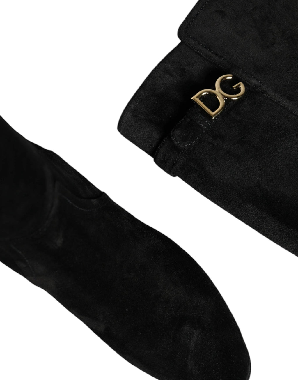 Dolce & Gabbana Black Suede Leather Knee High Boots Shoes by Dolce & Gabbana