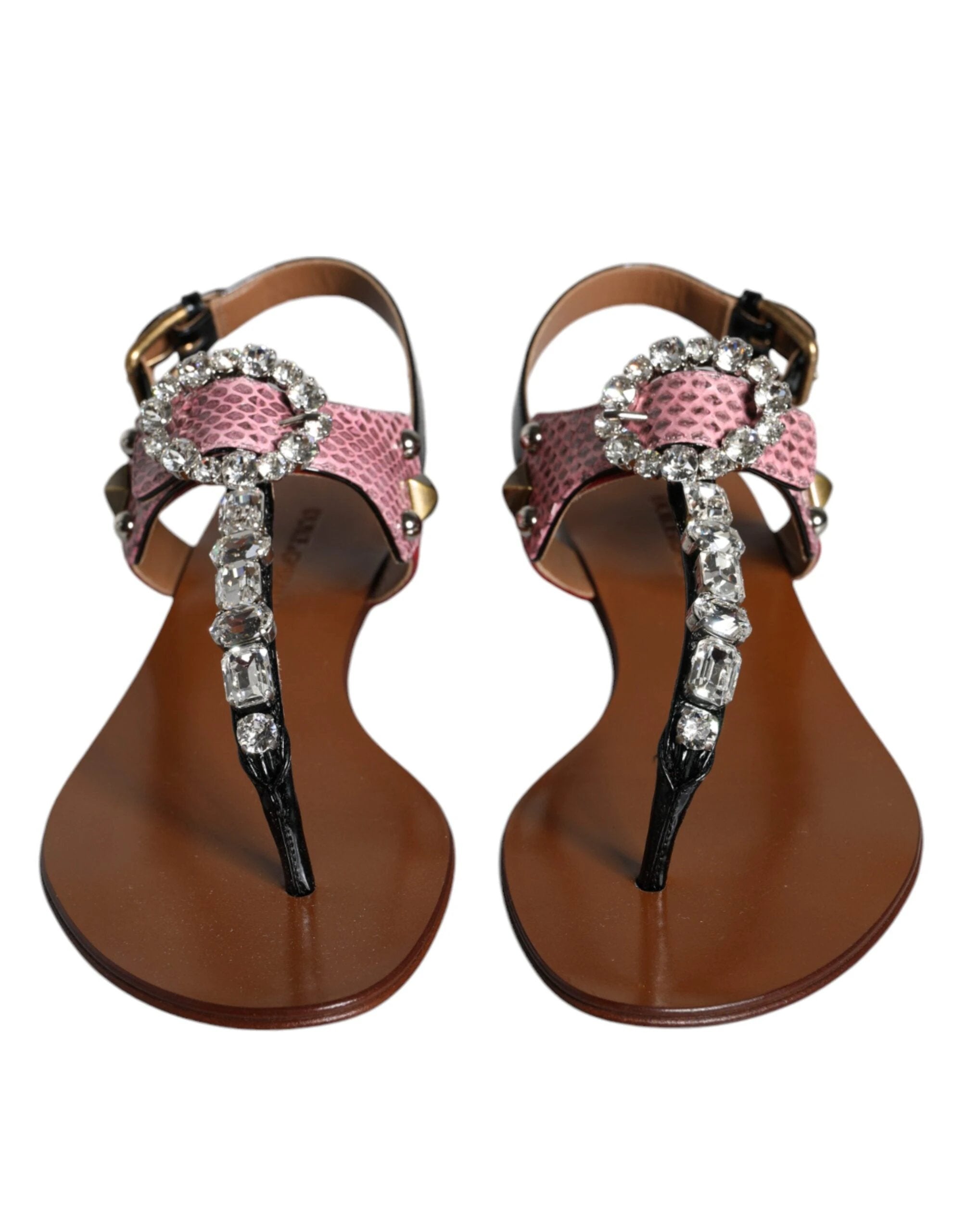 Dolce & Gabbana Multicolor Crystal Sandals Flip Flops Shoes by Dolce & Gabbana