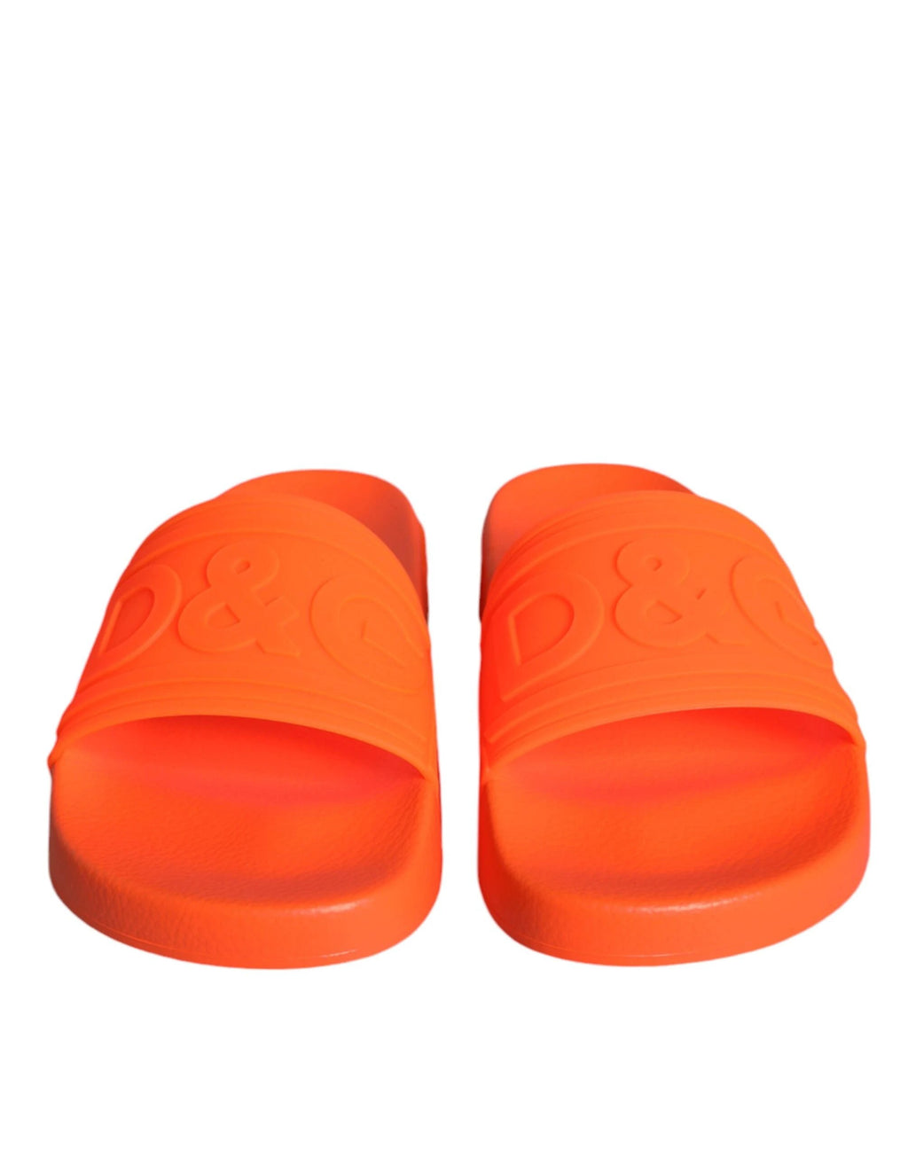 Dolce & Gabbana Orange Rubber Slides Sandals Beachwear Shoes by Dolce & Gabbana