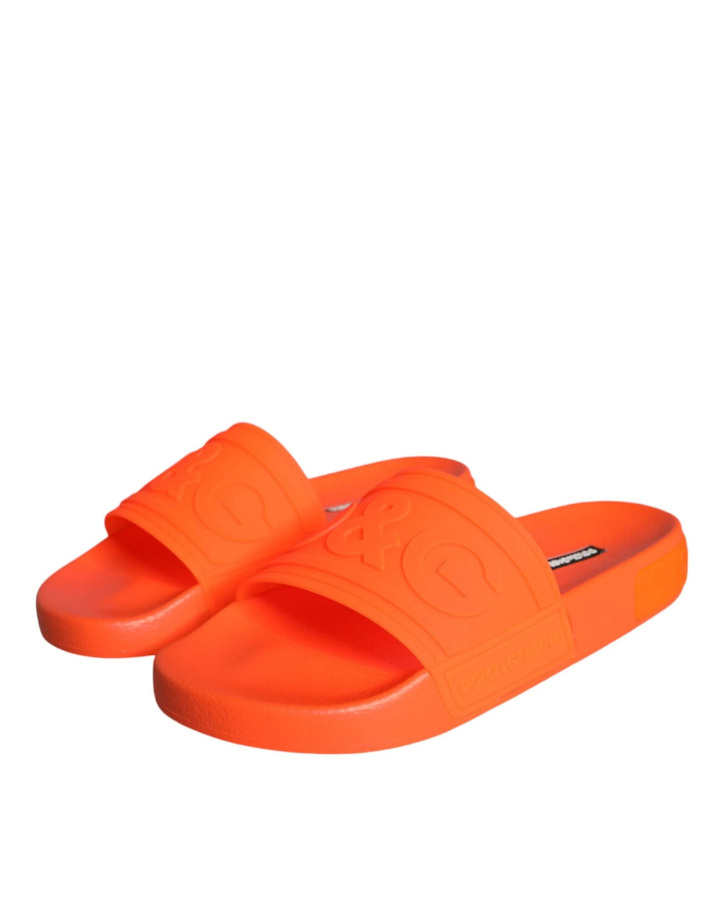 Dolce & Gabbana Orange Rubber Slides Sandals Beachwear Shoes by Dolce & Gabbana