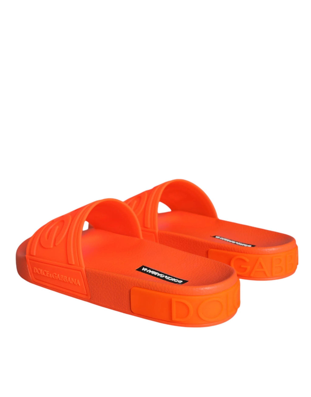 Dolce & Gabbana Orange Rubber Slides Sandals Beachwear Shoes by Dolce & Gabbana
