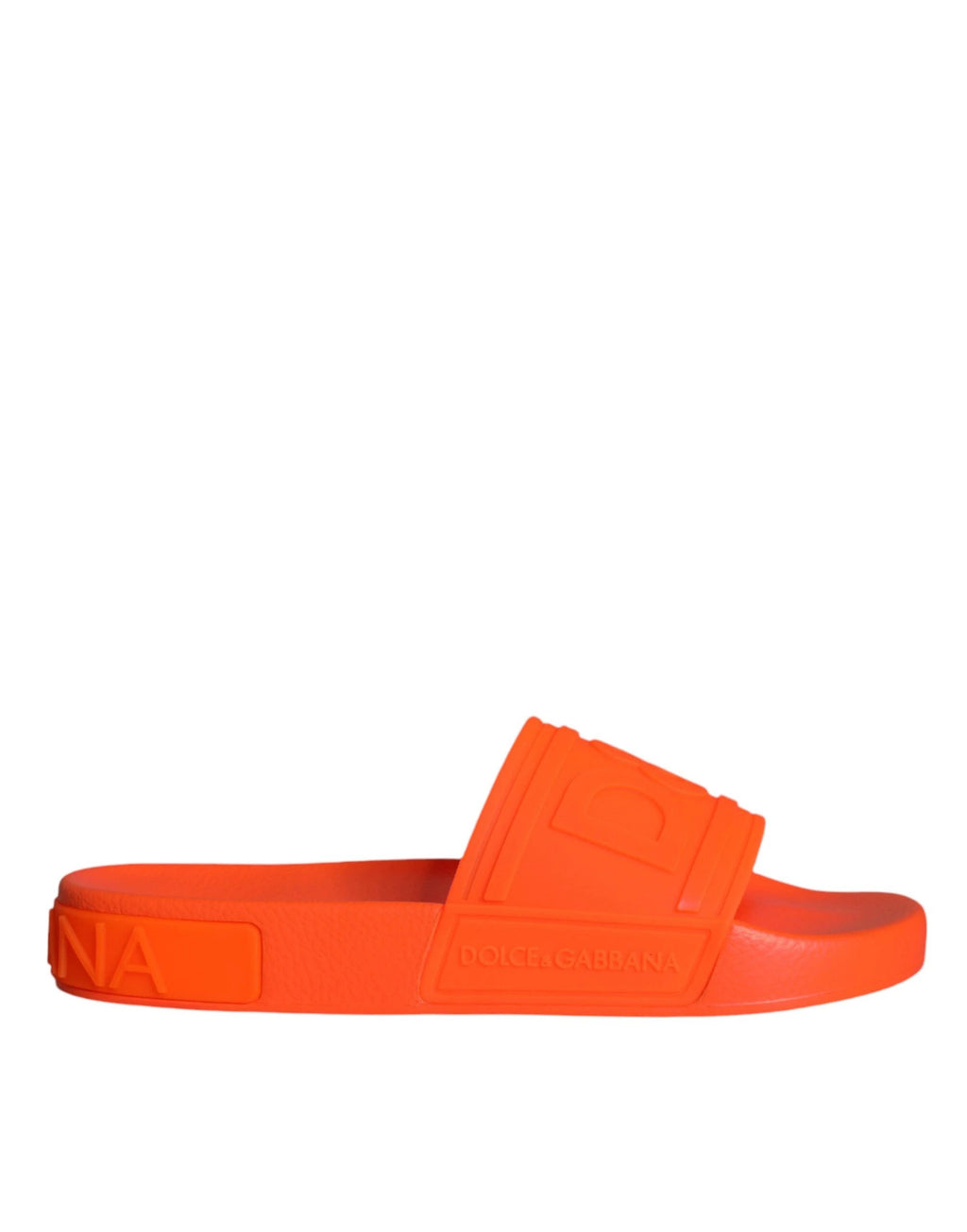 Dolce & Gabbana Orange Rubber Slides Sandals Beachwear Shoes by Dolce & Gabbana