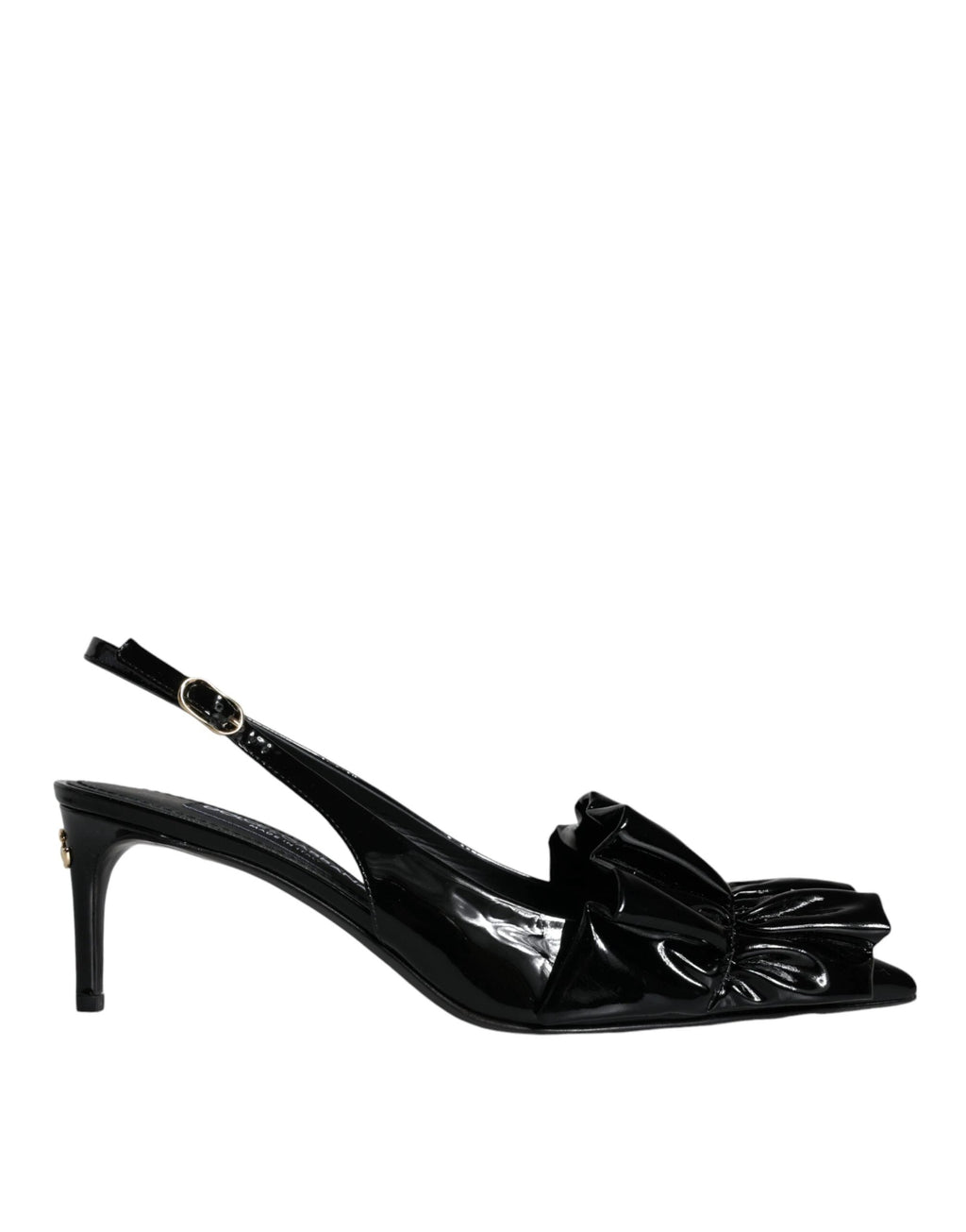Dolce & Gabbana Black Patent Leather Heels Slingback Shoes by Dolce & Gabbana