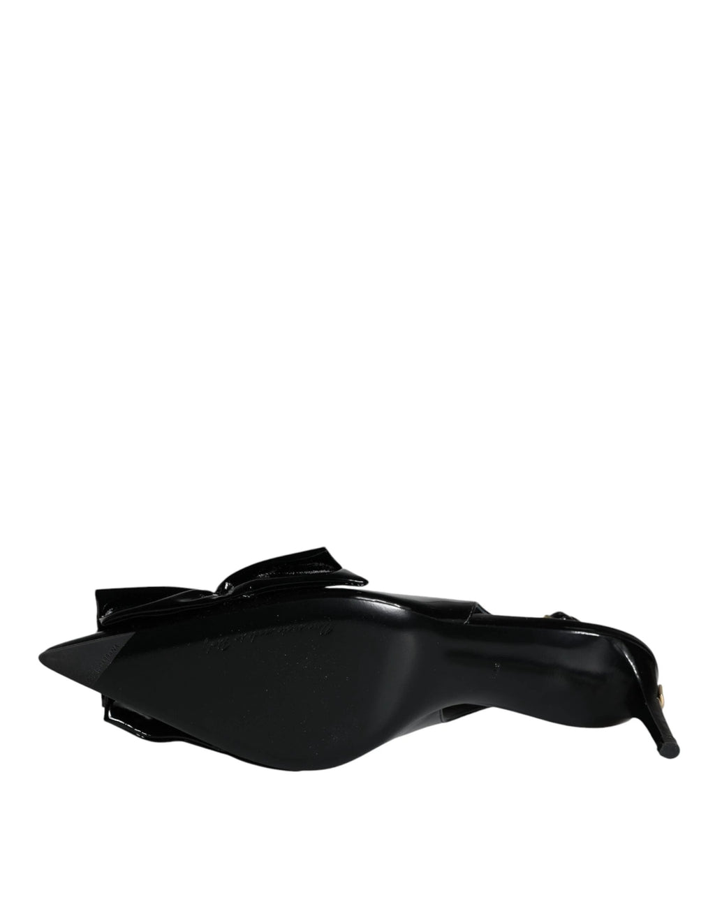 Dolce & Gabbana Black Patent Leather Heels Slingback Shoes by Dolce & Gabbana