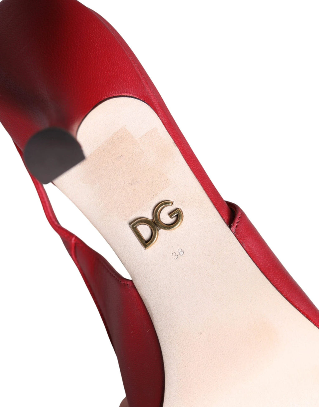 Dolce & Gabbana Red Devotion Leather Heels Slingback Shoes by Dolce & Gabbana
