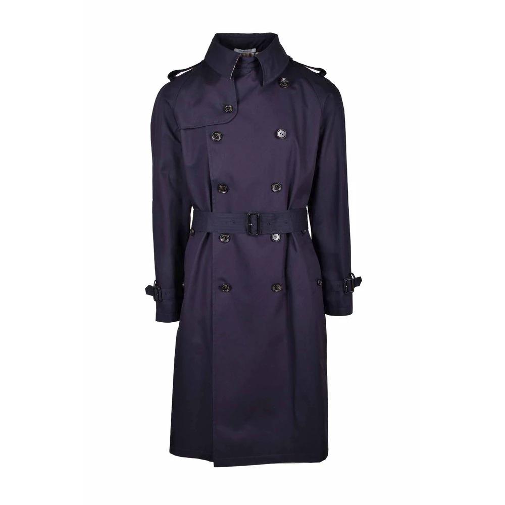 Men’s Blue Cotton Trench Coat – Aquascutum Classic Designer Coat
