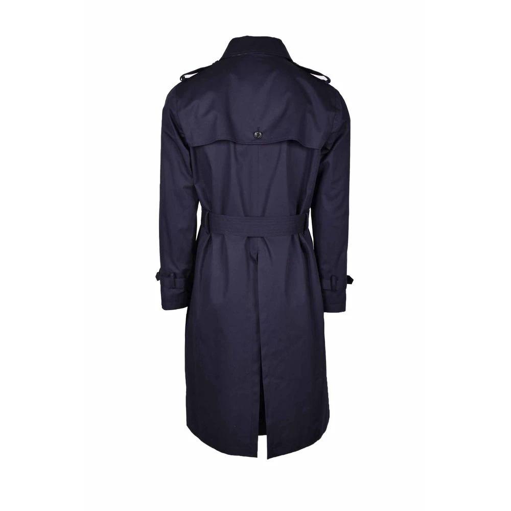Men’s Blue Cotton Trench Coat – Aquascutum Classic Designer Coat