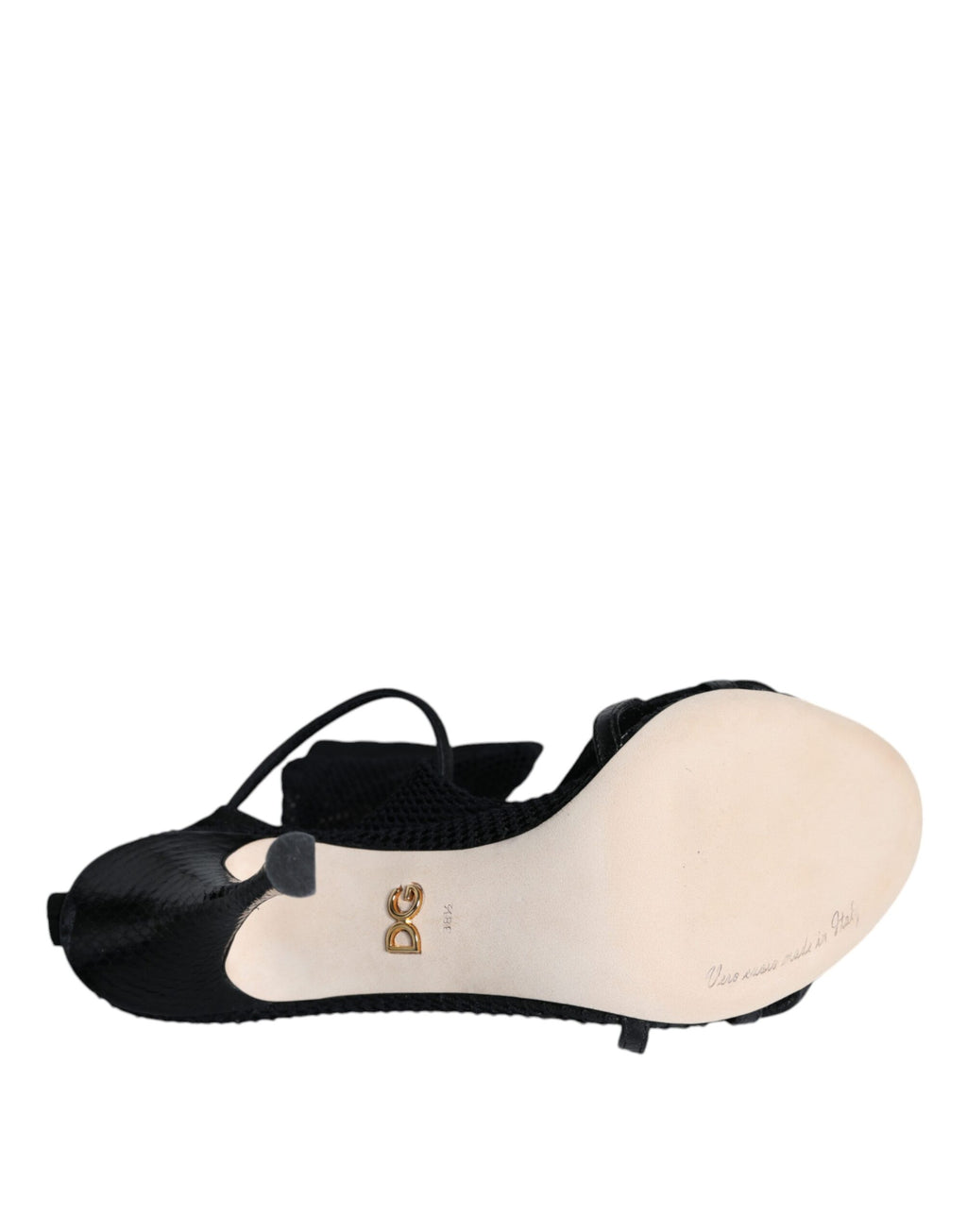 Dolce & Gabbana Black Mesh Stiletto Heels Sandals Shoes by Dolce & Gabbana