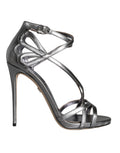 Dolce & Gabbana Silver Keira Leather Heels Sandals Shoes by Dolce & Gabbana