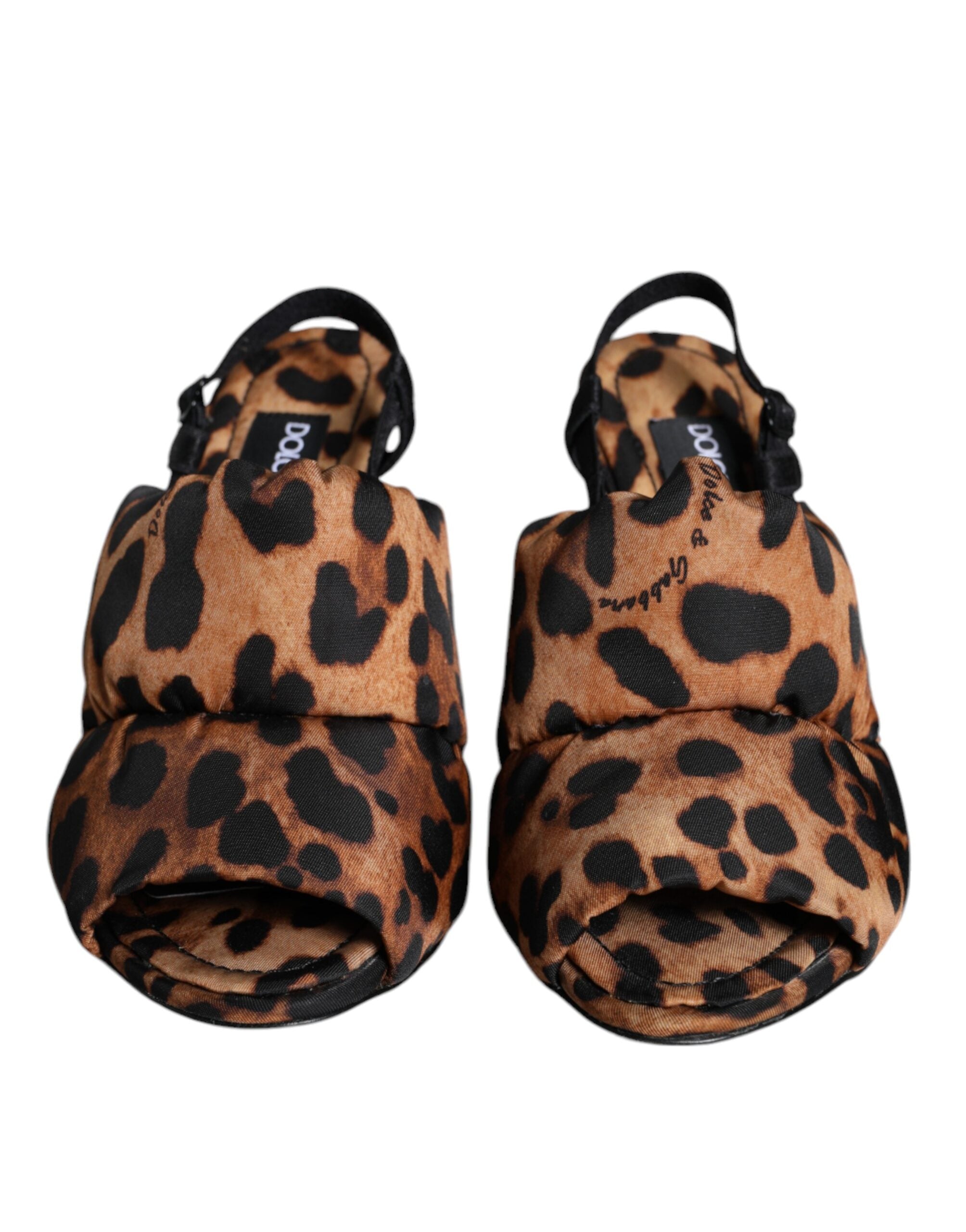 Dolce & Gabbana Brown Leopard Keira Slingback Sandals Shoes by Dolce & Gabbana