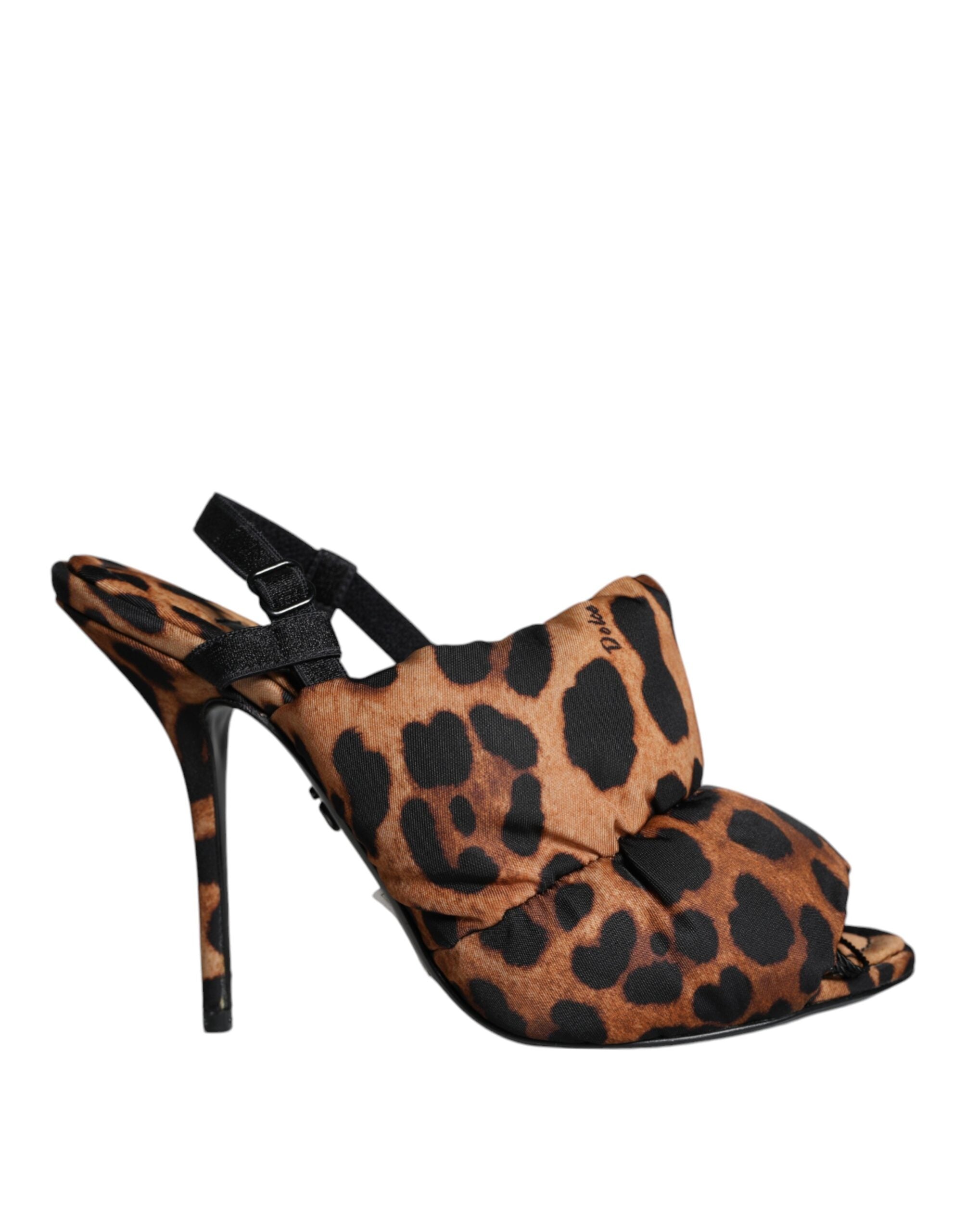 Dolce & Gabbana Brown Leopard Keira Slingback Sandals Shoes by Dolce & Gabbana