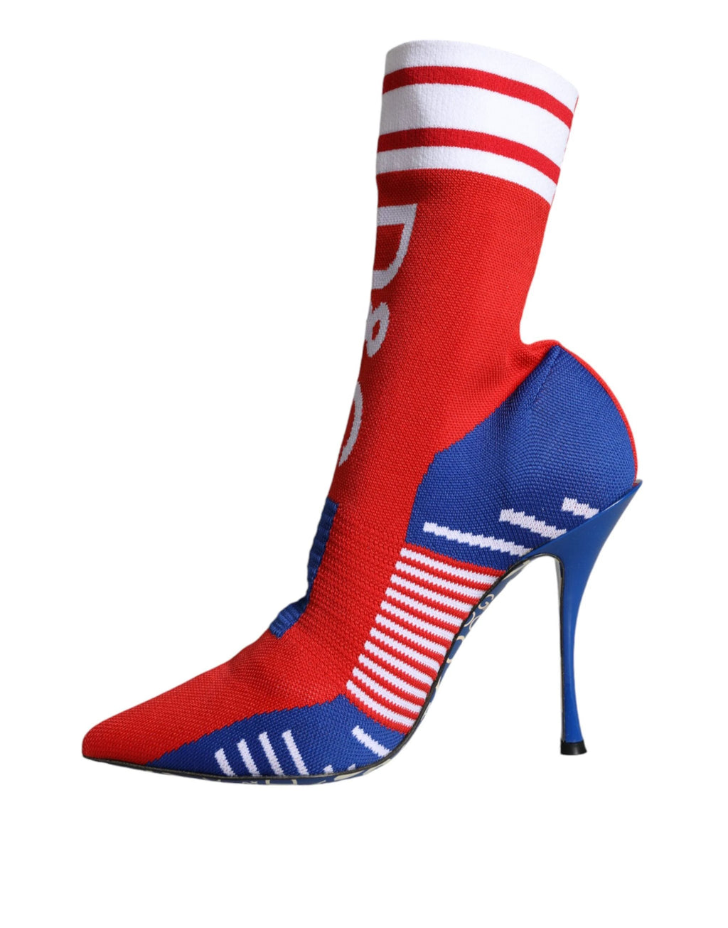 Dolce & Gabbana Red Blue Stretch Sock Style Ankle Boots Logo Shoes by Dolce & Gabbana