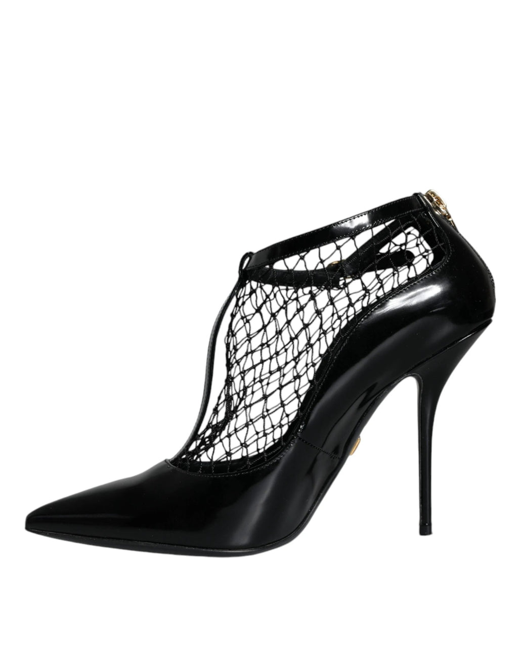 Dolce & Gabbana Black Mesh Patent Leather Heels Pumps Shoes by Dolce & Gabbana