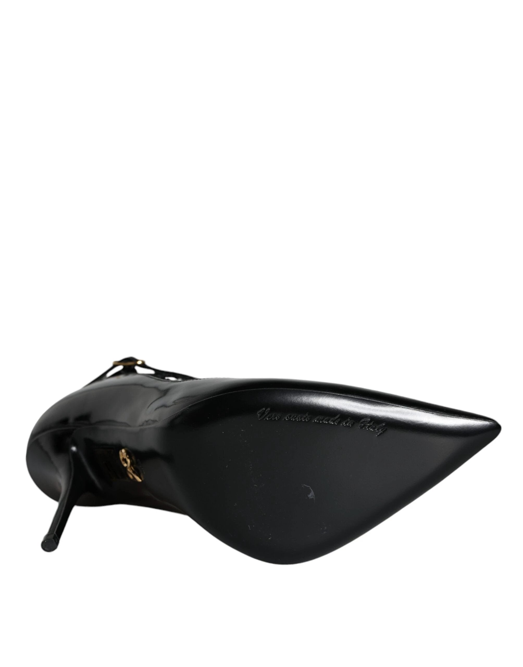 Dolce & Gabbana Black Mesh Patent Leather Heels Pumps Shoes by Dolce & Gabbana
