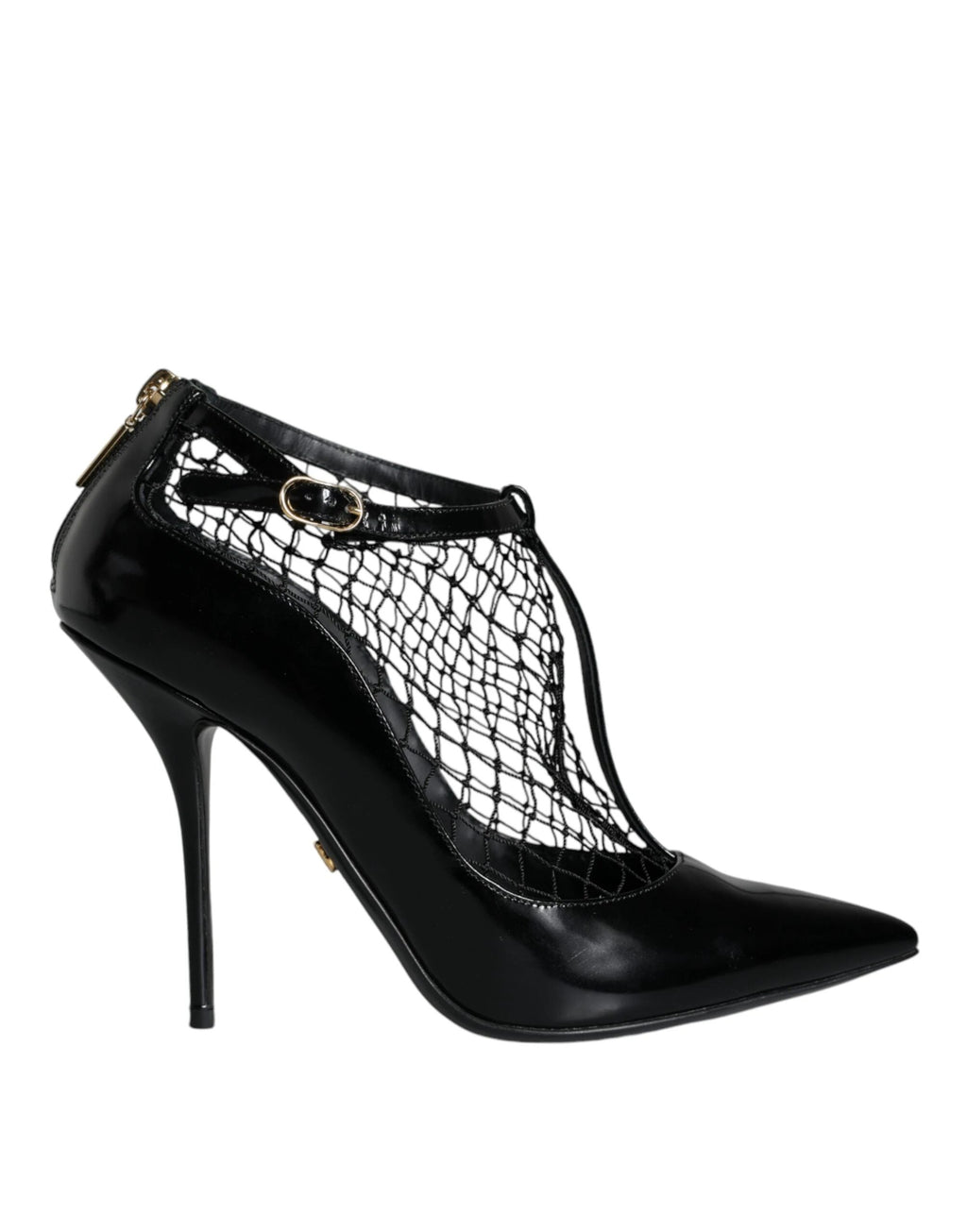 Dolce & Gabbana Black Mesh Patent Leather Heels Pumps Shoes by Dolce & Gabbana