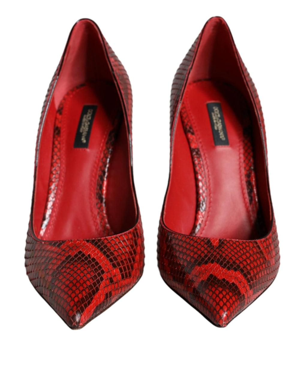 Dolce & Gabbana Red Leather Stiletto High Heels Pumps Shoes by Dolce & Gabbana