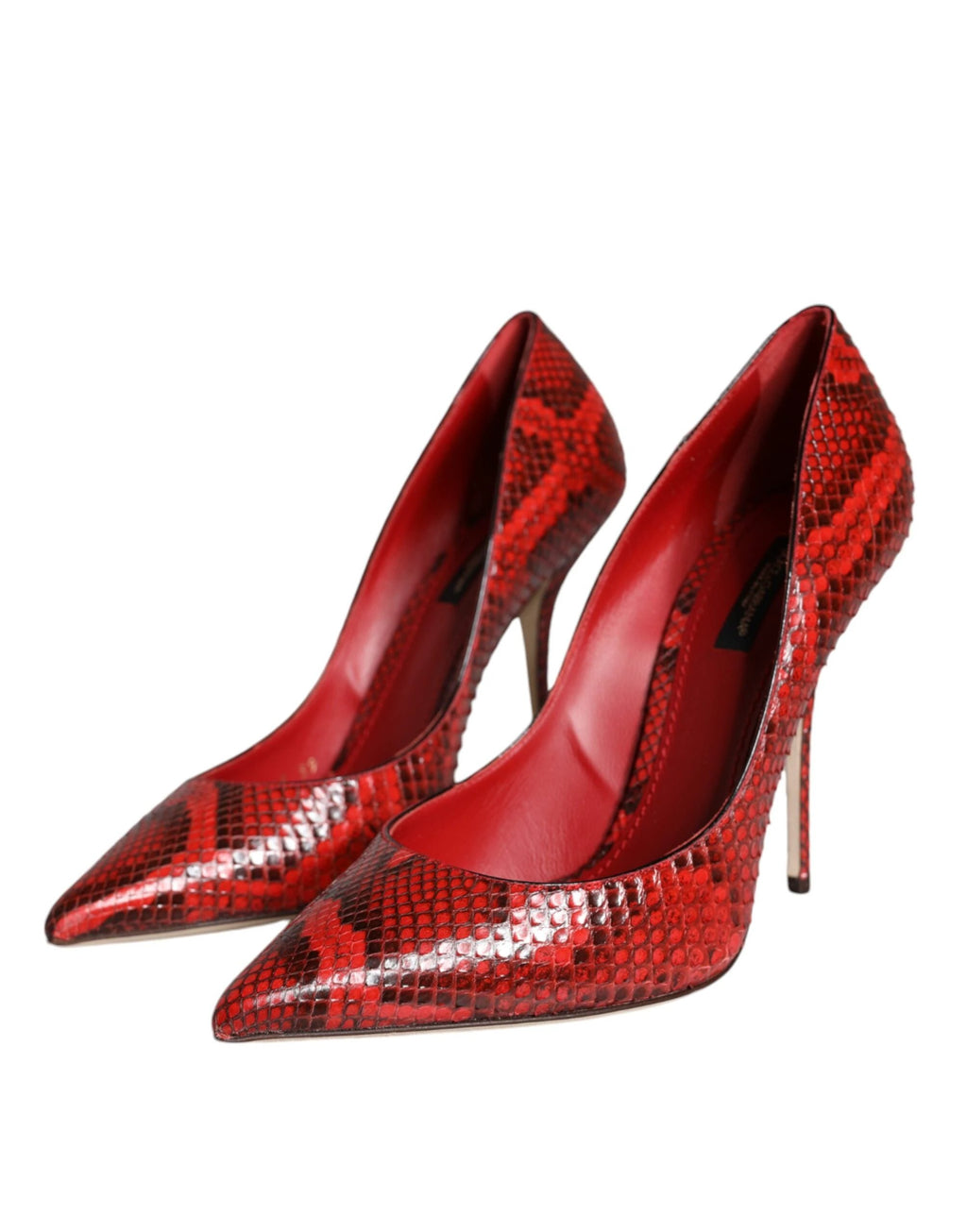 Dolce & Gabbana Red Leather Stiletto High Heels Pumps Shoes by Dolce & Gabbana