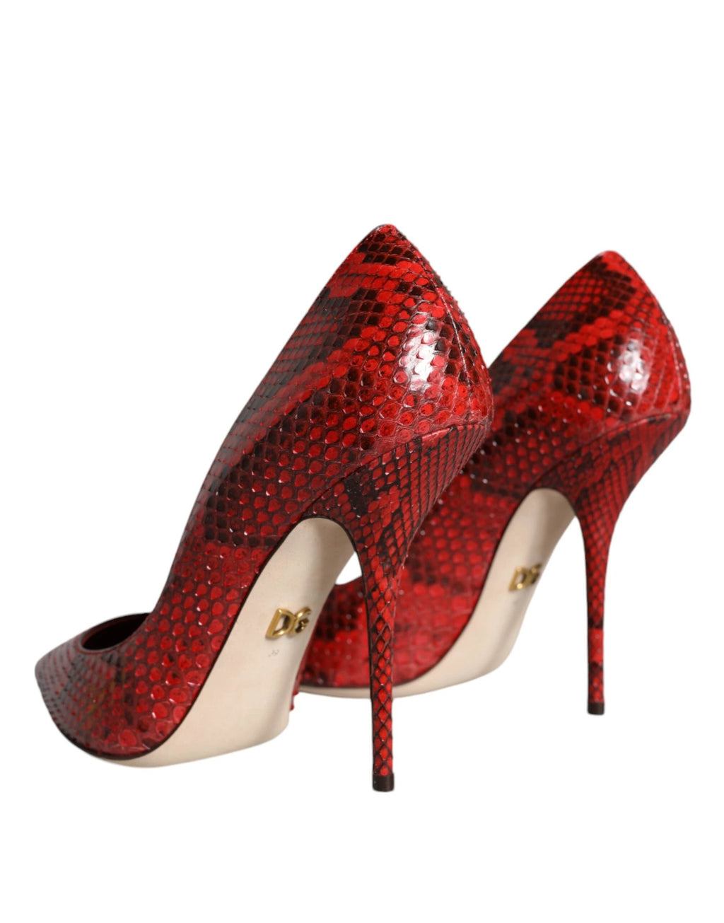 Dolce & Gabbana Red Leather Stiletto High Heels Pumps Shoes by Dolce & Gabbana