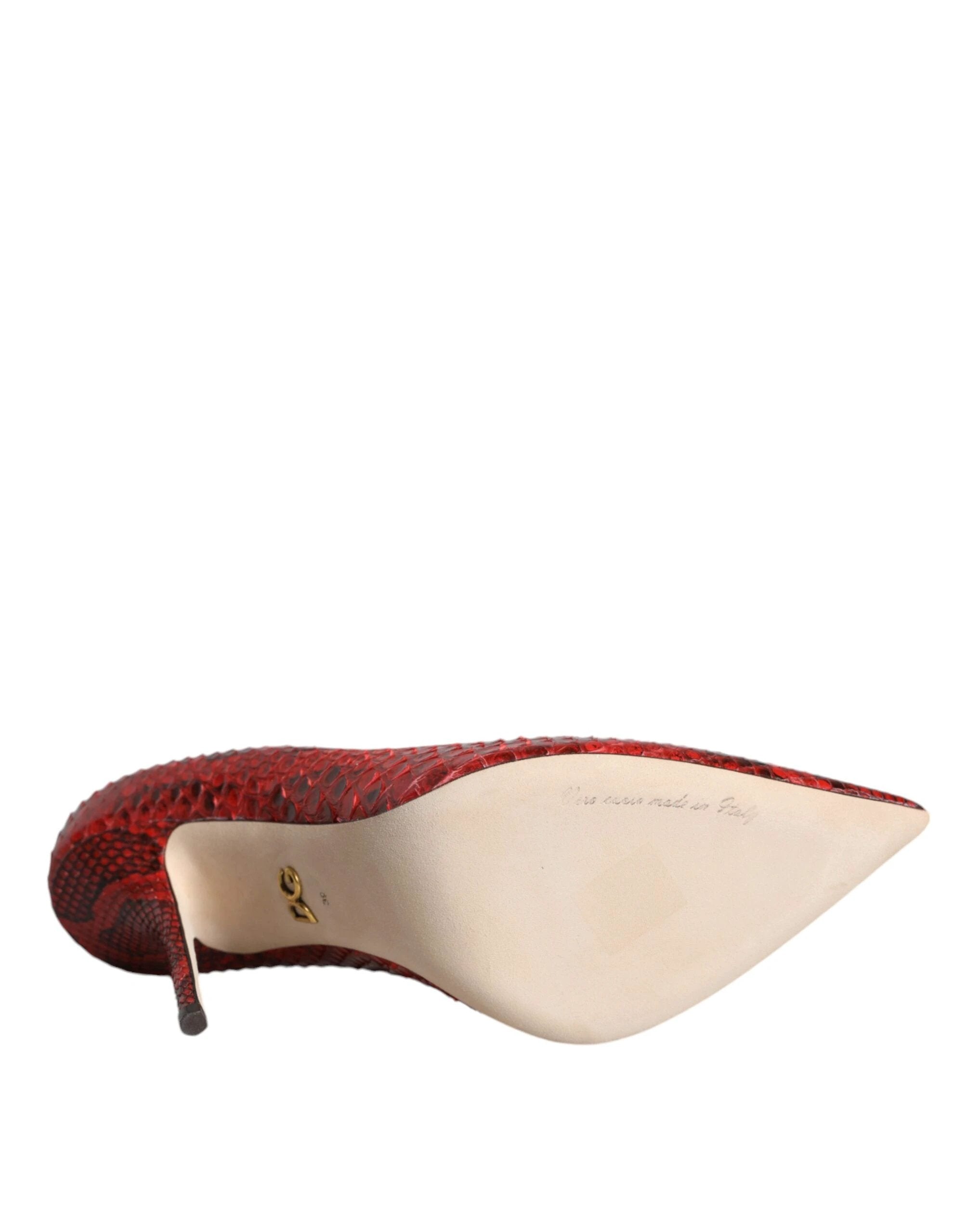 Dolce & Gabbana Red Leather Stiletto High Heels Pumps Shoes by Dolce & Gabbana
