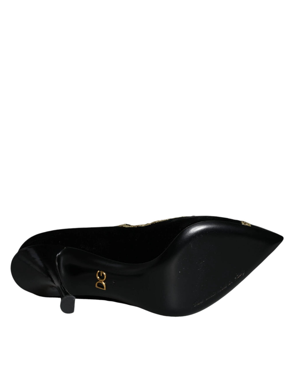 Dolce & Gabbana Black Mary Janes Velvet Gold Pumps Shoes by Dolce & Gabbana