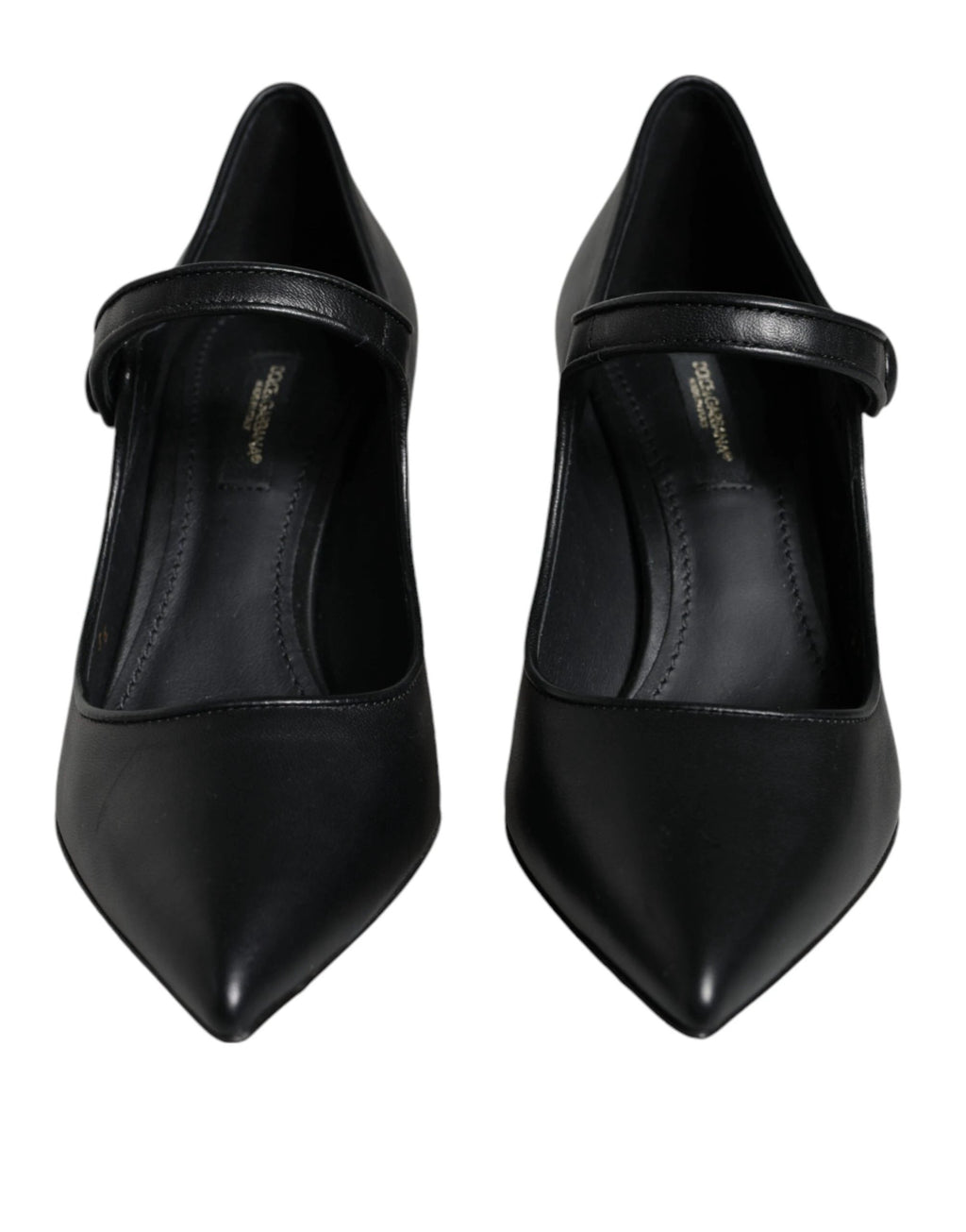 Dolce & Gabbana Black Leather Logo Heels Mary Janes Pumps Shoes by Dolce & Gabbana