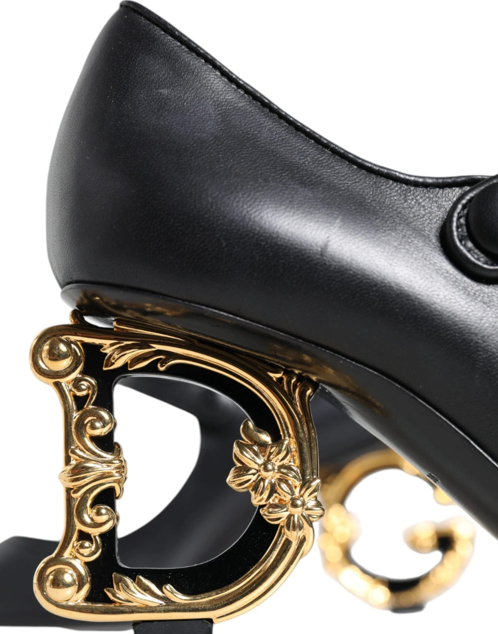 Dolce & Gabbana Black Leather Logo Heels Mary Janes Pumps Shoes by Dolce & Gabbana