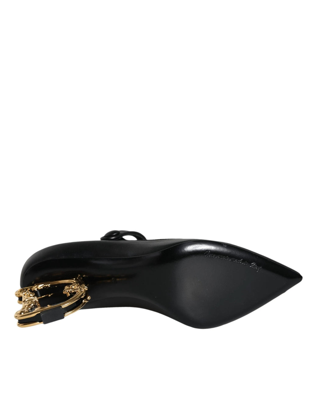 Dolce & Gabbana Black Leather Logo Heels Mary Janes Pumps Shoes by Dolce & Gabbana