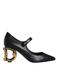 Dolce & Gabbana Black Leather Logo Heels Mary Janes Pumps Shoes by Dolce & Gabbana