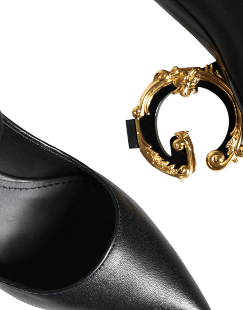 Dolce & Gabbana Black Leather Logo Heels Mary Janes Pumps Shoes by Dolce & Gabbana