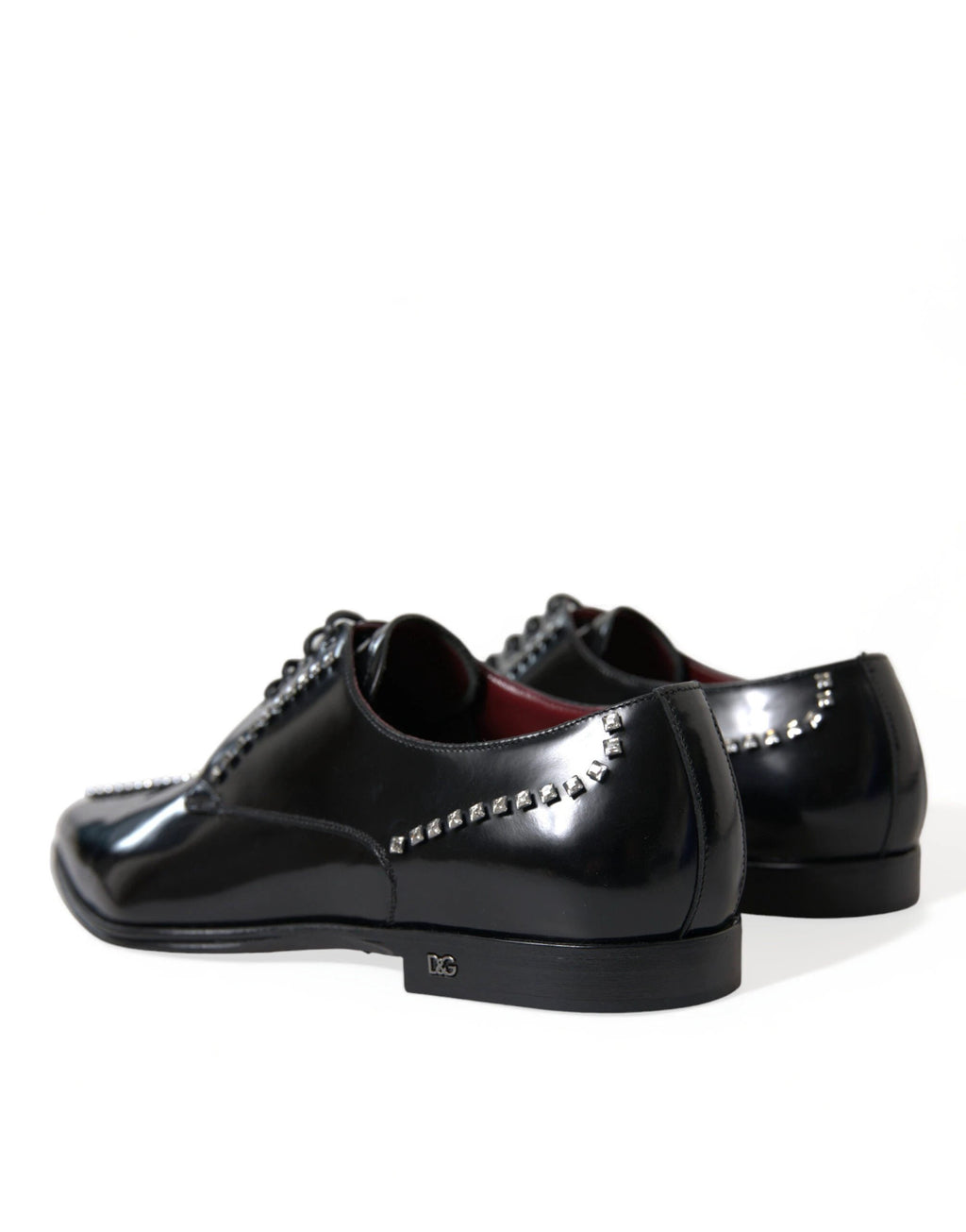 Dolce & Gabbana Black Leather Crystal Dress Formal Shoes by Dolce & Gabbana