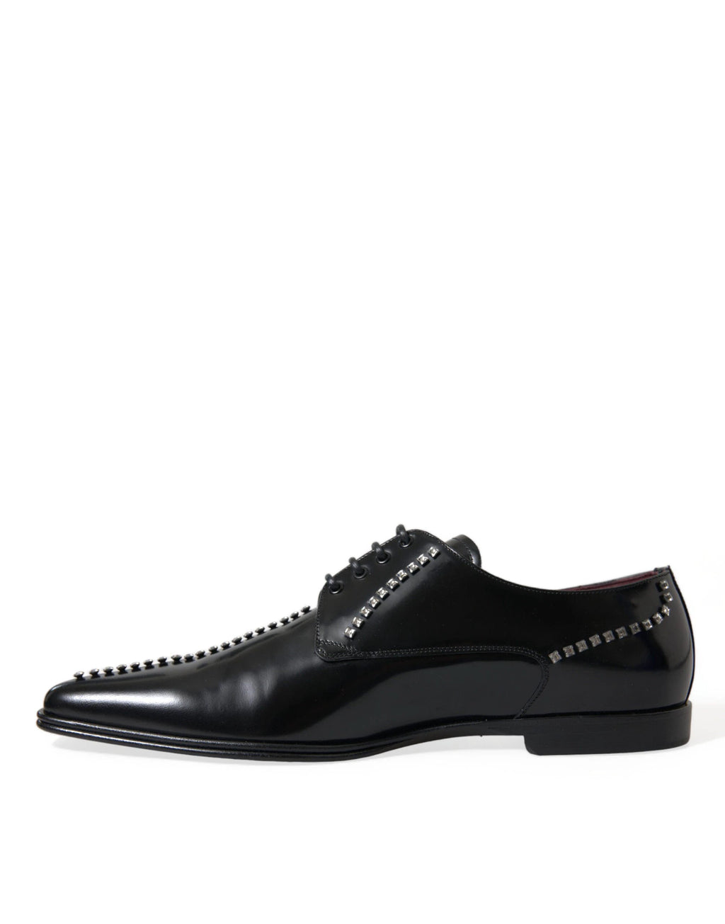 Dolce & Gabbana Black Leather Crystal Dress Formal Shoes by Dolce & Gabbana
