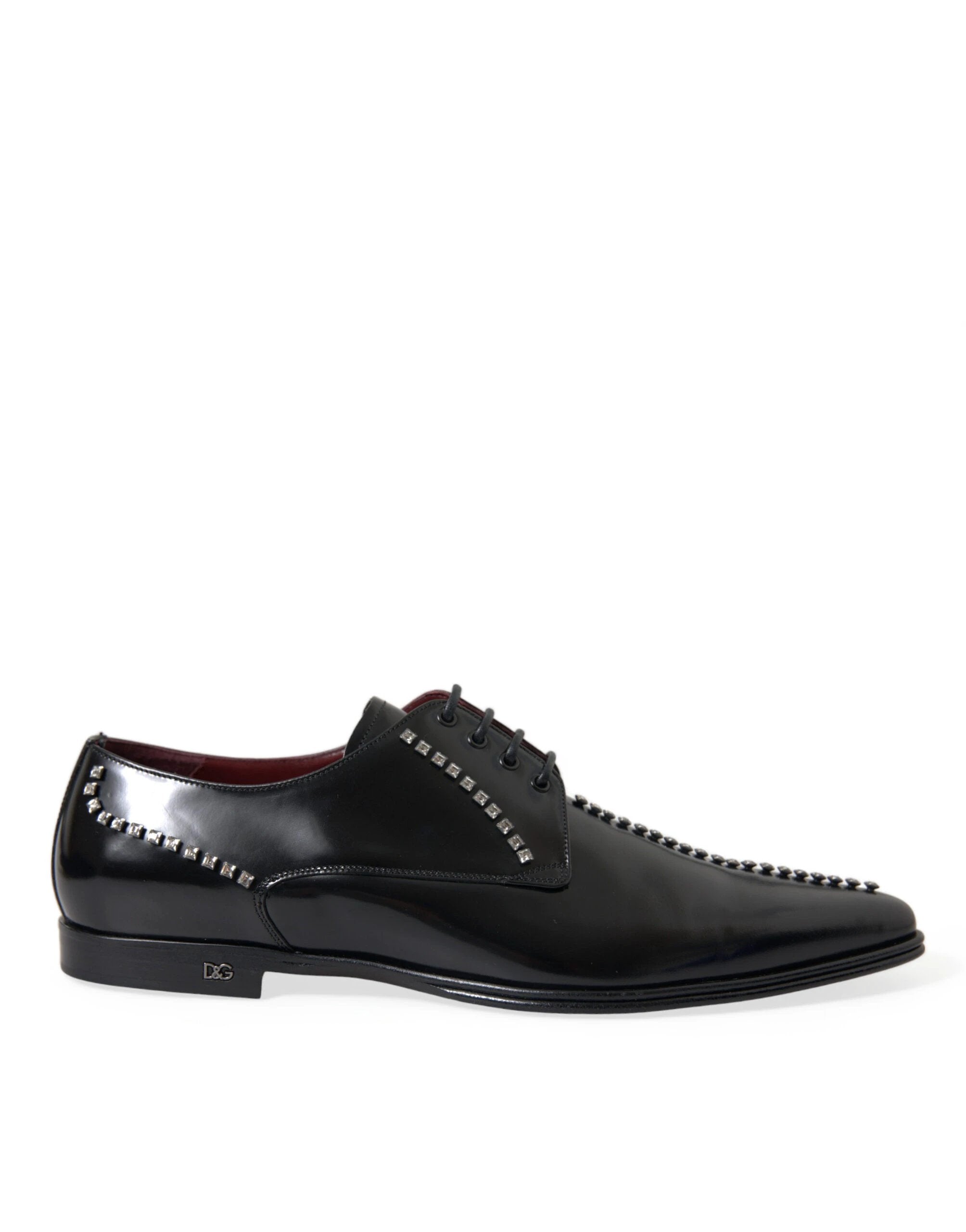 Dolce & Gabbana Black Leather Crystal Dress Formal Shoes by Dolce & Gabbana