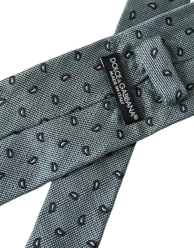 Dolce & Gabbana Green 100% Silk Patterned Adjustable Men Tie by Dolce & Gabbana