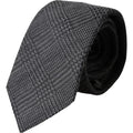 Dolce & Gabbana Dark Gray Plaid Patterned Silk Adjustable Men Tie by Dolce & Gabbana