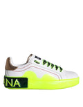 Dolce & Gabbana White Leather Portofino Low Top Sneakers Shoes by Dolce & Gabbana