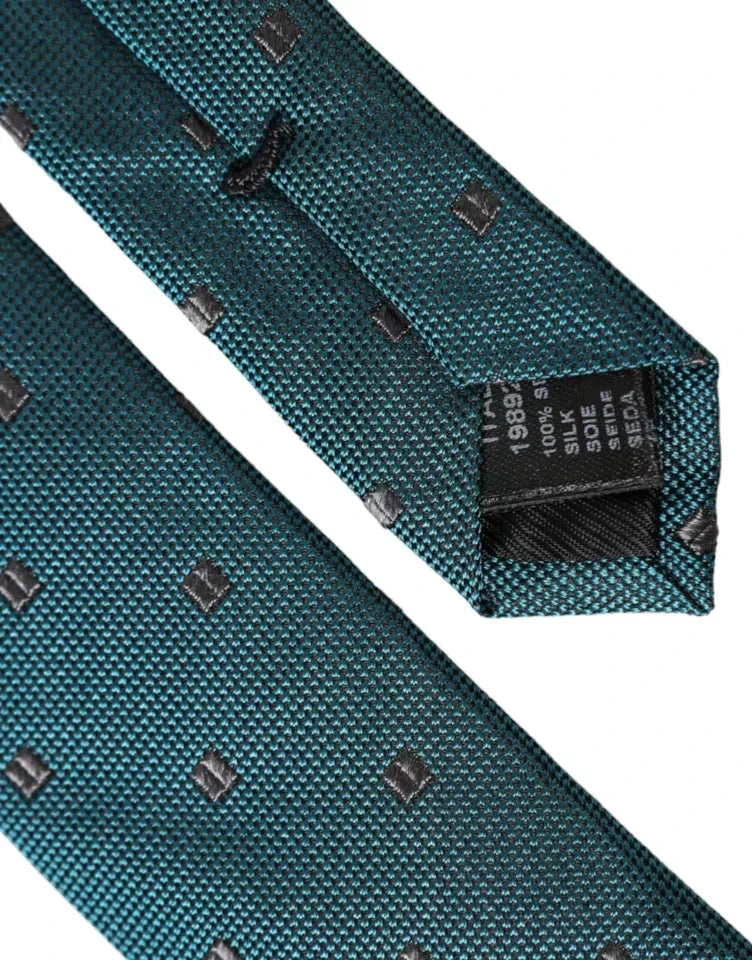 Dolce & Gabbana Green Patterned Silk Adjustable Men Tie by Dolce & Gabbana