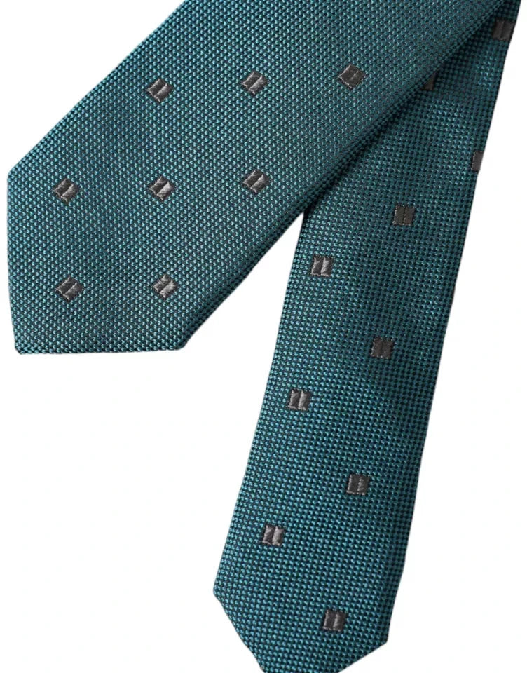 Dolce & Gabbana Green Patterned Silk Adjustable Men Tie by Dolce & Gabbana