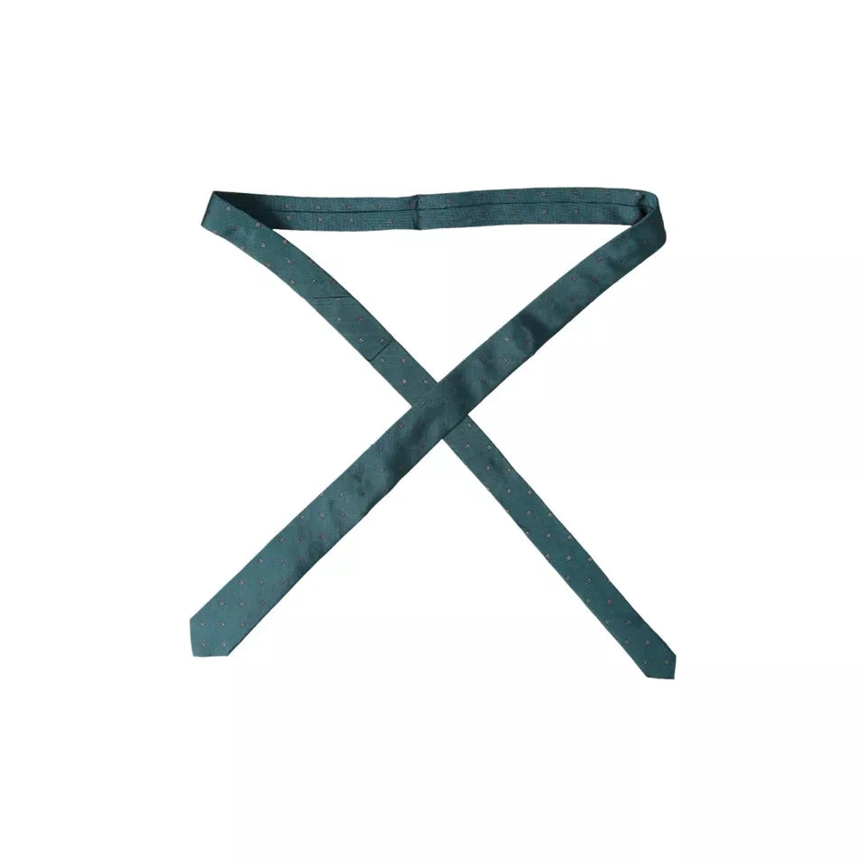 Dolce & Gabbana Green Patterned Silk Adjustable Men Tie by Dolce & Gabbana