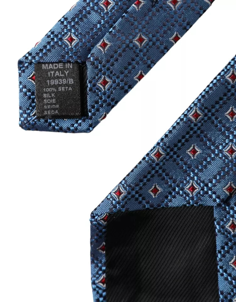 Dolce & Gabbana Blue Patterned 100% Silk Adjustable Men Tie by Dolce & Gabbana