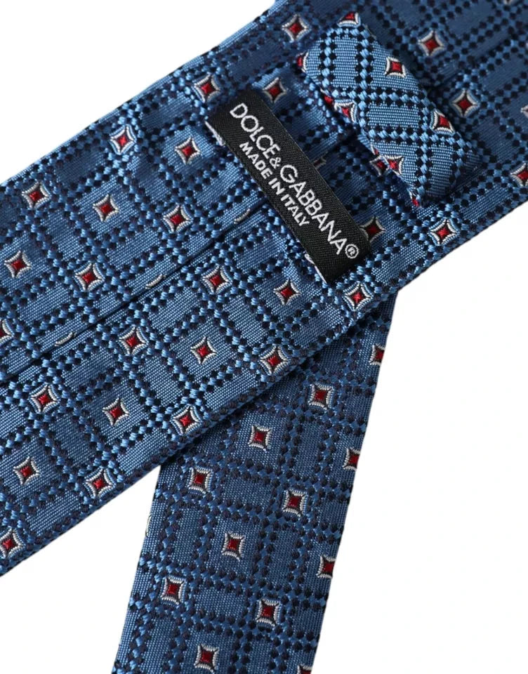 Dolce & Gabbana Blue Patterned 100% Silk Adjustable Men Tie by Dolce & Gabbana