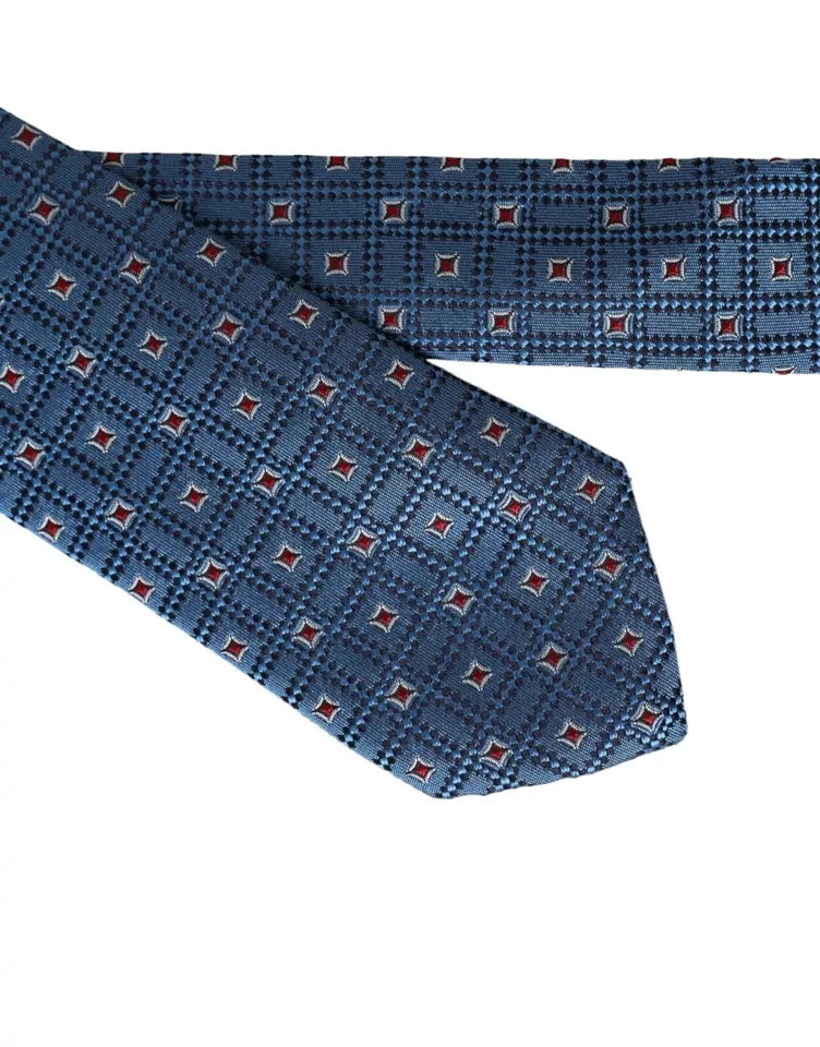 Dolce & Gabbana Blue Patterned 100% Silk Adjustable Men Tie by Dolce & Gabbana