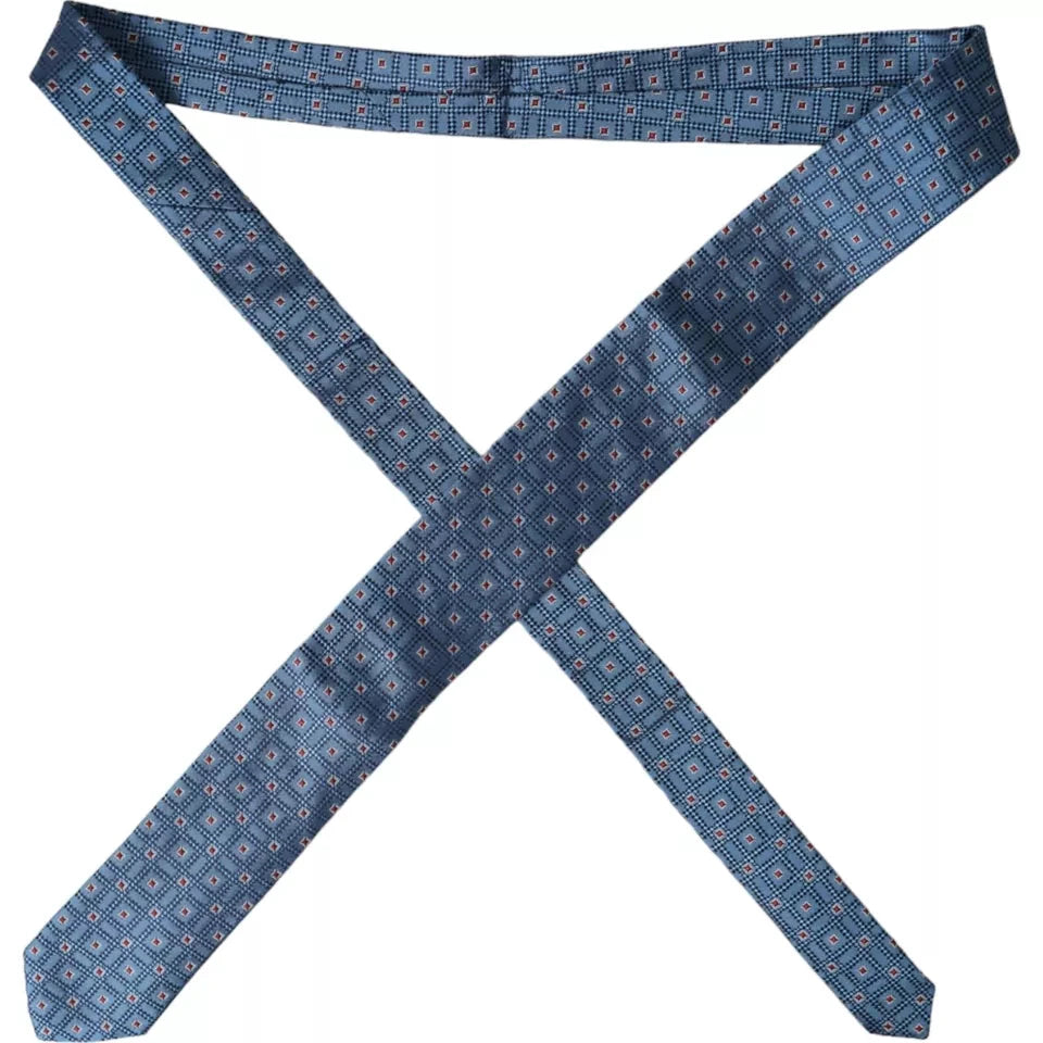 Dolce & Gabbana Blue Patterned 100% Silk Adjustable Men Tie by Dolce & Gabbana
