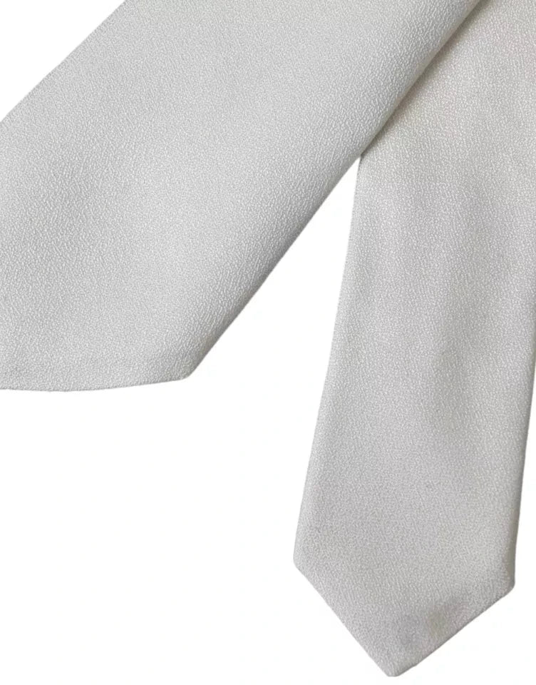Dolce & Gabbana White Silk Classic Adjustable Men Tie by Dolce & Gabbana