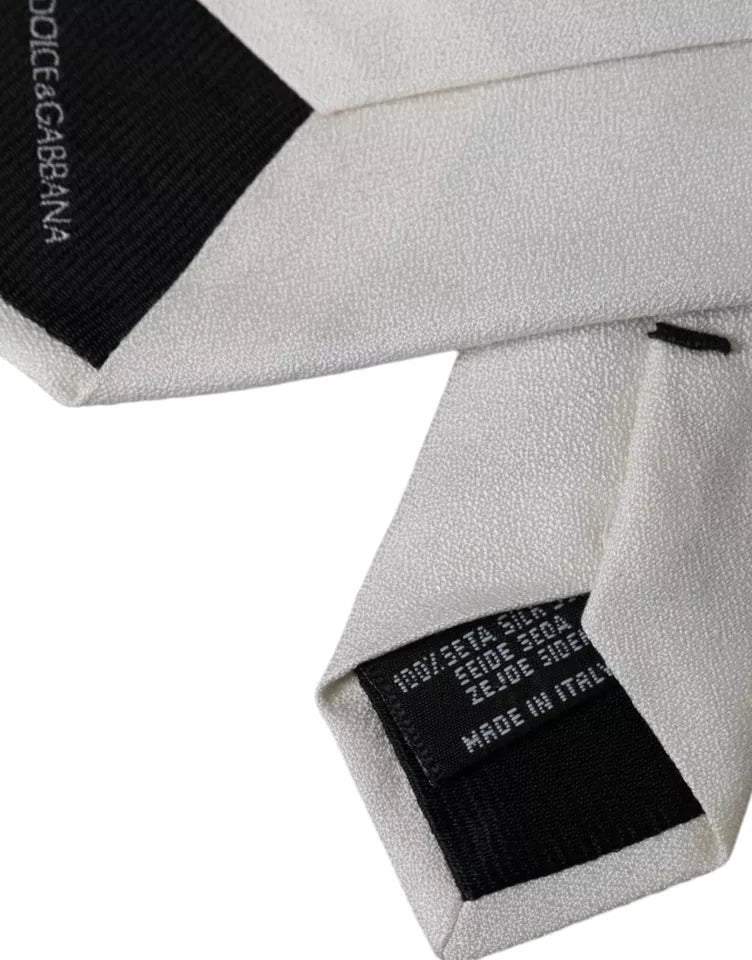 Dolce & Gabbana White Silk Classic Adjustable Men Tie by Dolce & Gabbana
