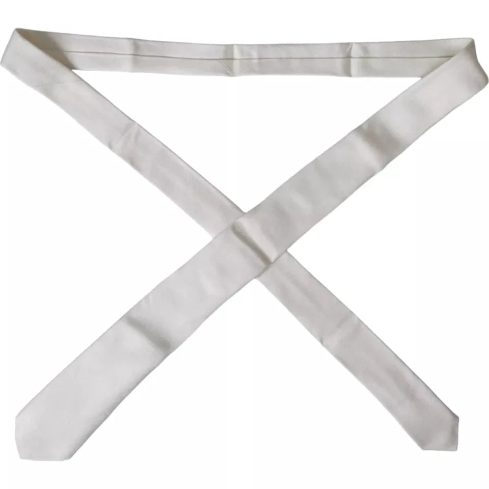 Dolce & Gabbana White Silk Classic Adjustable Men Tie by Dolce & Gabbana