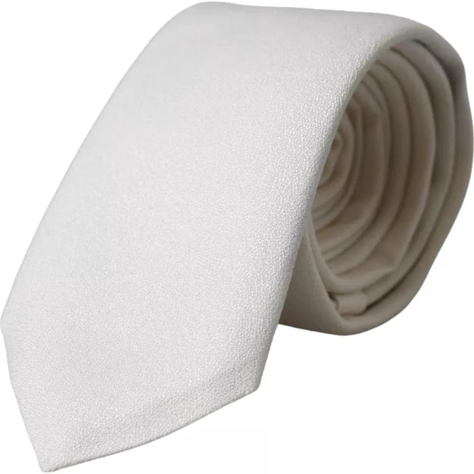 Dolce & Gabbana White Silk Classic Adjustable Men Tie by Dolce & Gabbana