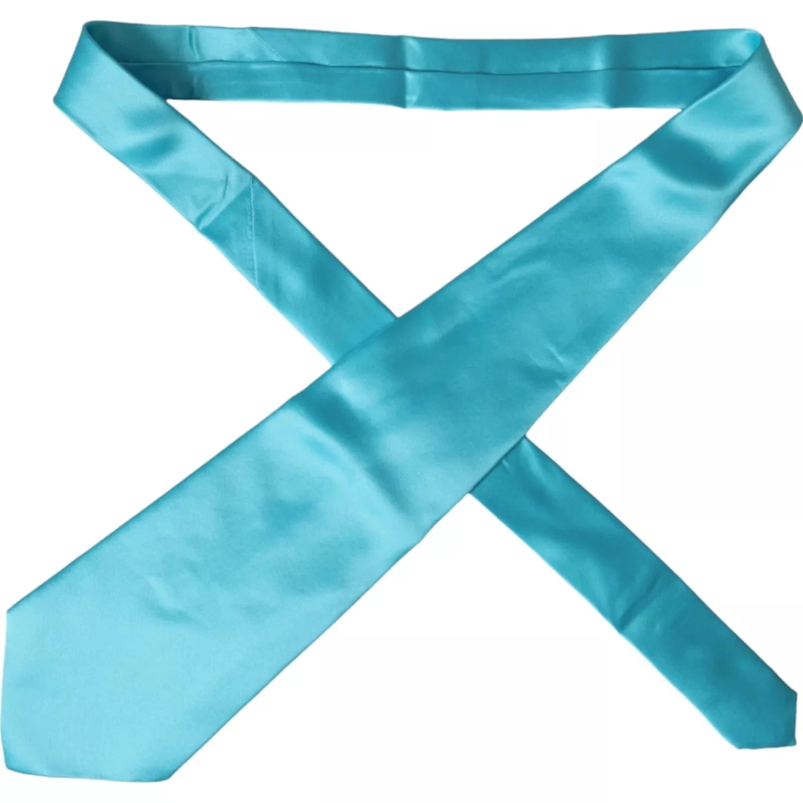 Dolce & Gabbana Light Blue Satin Silk Wide Adjustable Men Tie by Dolce & Gabbana