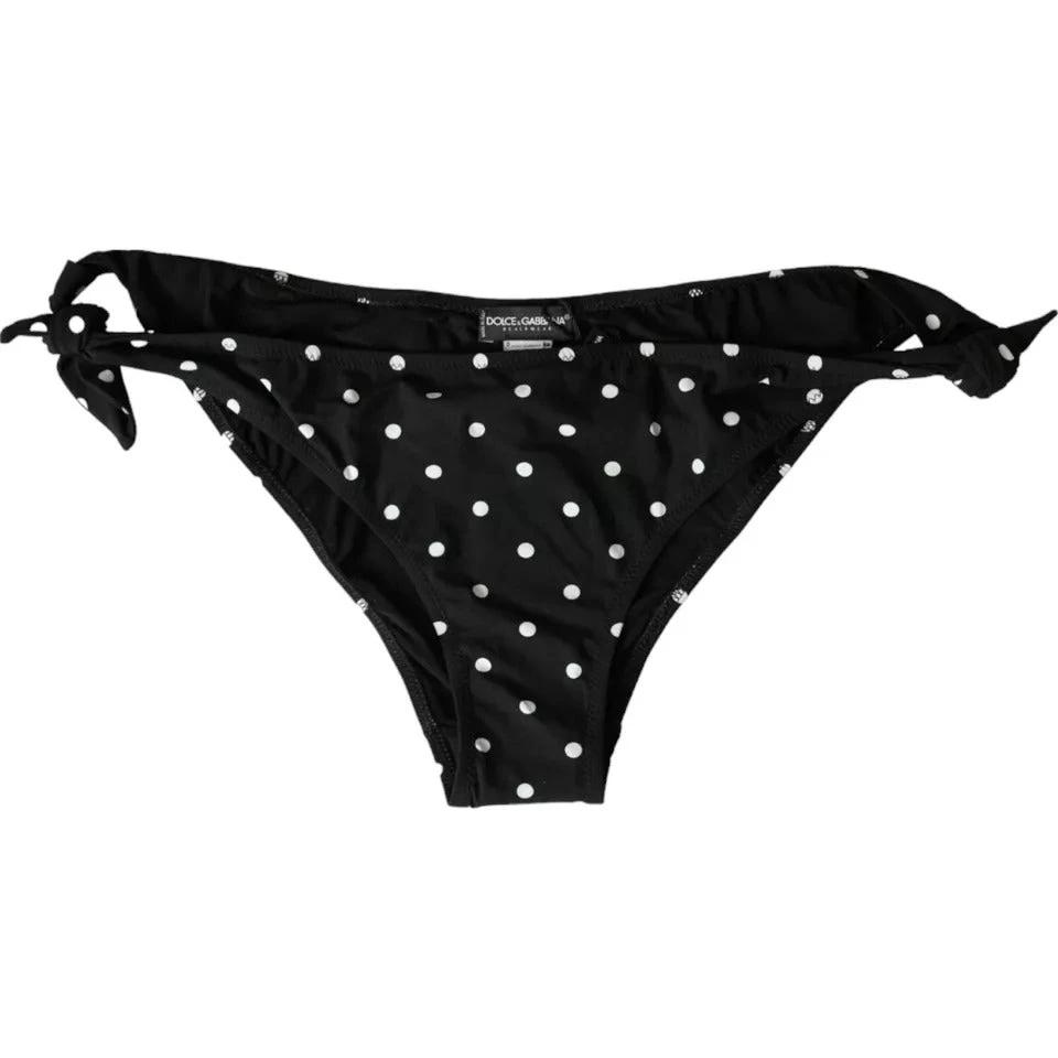 Dolce & Gabbana Black Polka Dot Swimwear Beachwear Bottom Bikini by Dolce & Gabbana