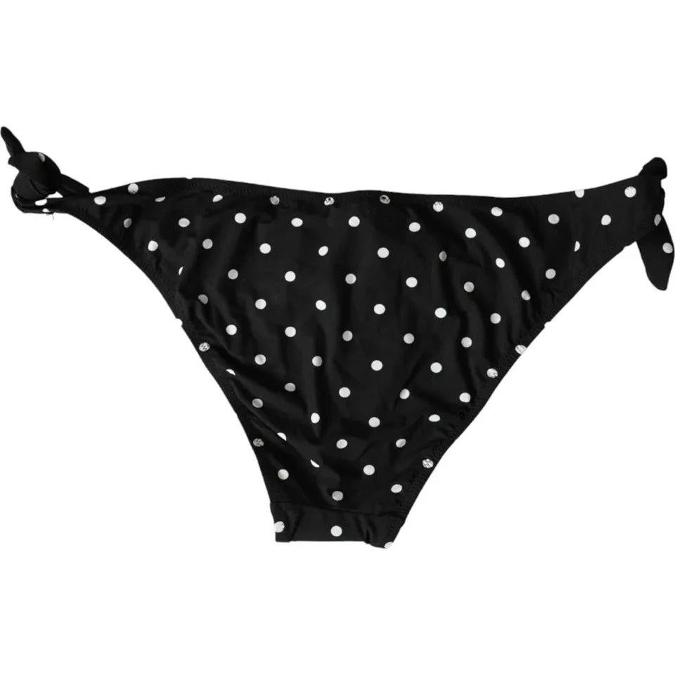 Dolce & Gabbana Black Polka Dot Swimwear Beachwear Bottom Bikini by Dolce & Gabbana